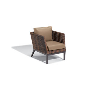 Salino Wicker Club Chair &#8211; Nauticau Faux Leather Cushions